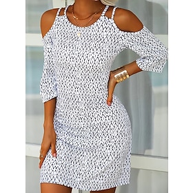 Women's Short Mini Dress A Line Dress White Dress White Blue Pink Yellow Short Sleeve Print Spring Summer Casual 2022 S M L XL 2XL 3XL8708963