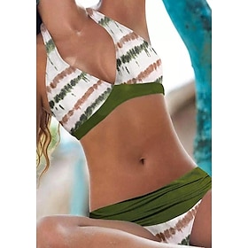 Women's Swimwear Bikini Normal Swimsuit Tie Dye 2 Piece Printing Green Bathing Suits Beach Wear Summer Sports9551772