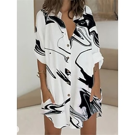 Women's Shirt Dress Casual Dress Shift Dress Outdoor Daily Vacation Mini Dress Fashion Casual Polyester Button Pocket Stand Collar Summer Spring Fall Long Slee9603625