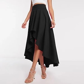 Women's Skirt Swing Polyester Asymmetrical Black Pink Skirts Casual Daily Fashion S M L9547137