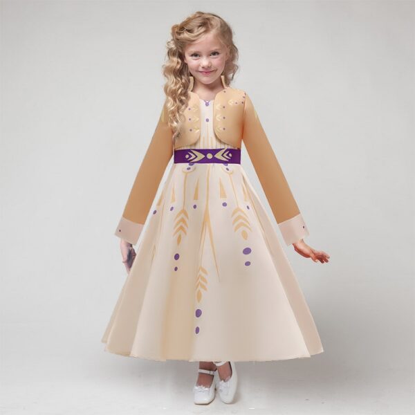 4-6Y Ragazze Estate Polyester Principessa Colore puro Europa e America Frozen Disney12994815