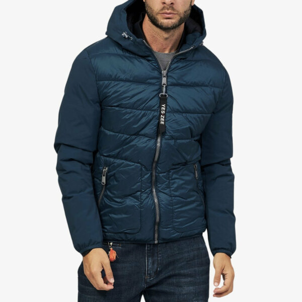 Yes Zee Piumino Full Zip Con Cappuccio Con Maniche In Softshell Blu Uomo48731485471047