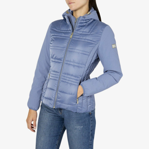 Yes Zee Piumino Corto Full Zip Con Cappuccio Maniche Softshell Carta Da Zucchero Woman48674382086471