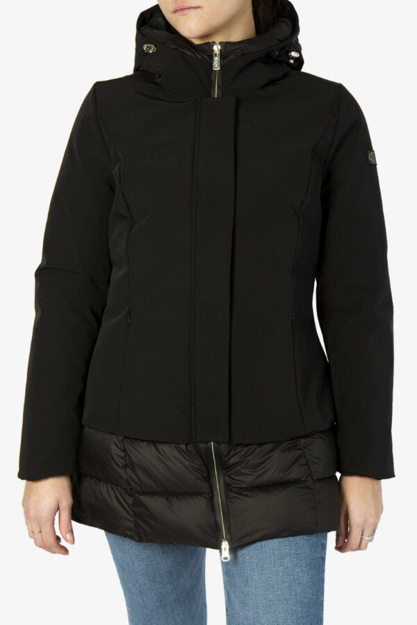 Yes Zee Piumino Soft Shell Full Zip Con Cappuccio Nero Woman41884906815641