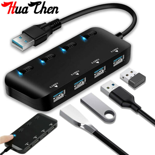 Hub a 4 porte USB3.0 ad alta velocità uno per quattro hub USB3.0 Switch a 4/7 porte DM-HB131 computer Adattatore HUB USB 3.0/stesso schermo28086425