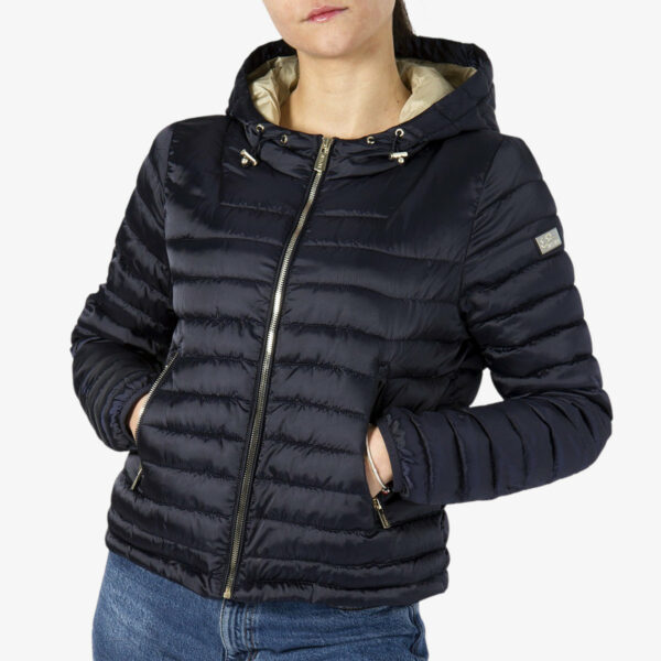 Yes Zee Piumino Leggero Full Zip Con Cappuccio Blu Woman43019797954713