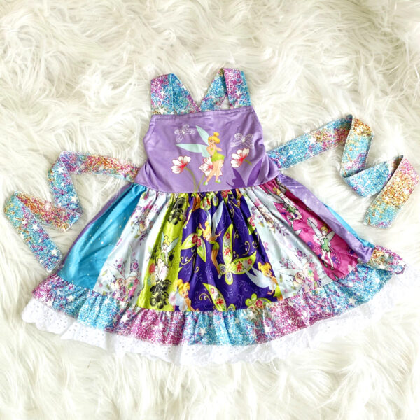 Ragazza Estate Abito da principessa Gonna al tè Polyester Sottile Micro elastico Regolare Stampa cartone animato Stile principessa Abiti 7-14 anni Di18113216