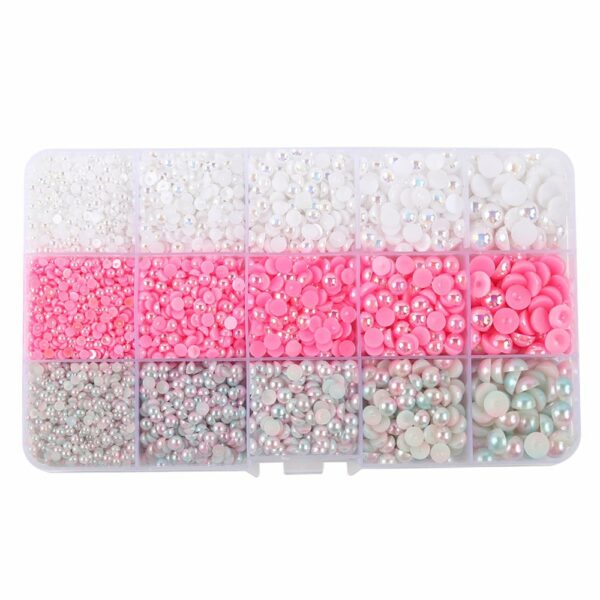 3/4/5/6/8mm Mezze Perle Imitazioni Tonde Bellissime Perline Color Arcobaleno Flatback Perline Sciolte FAI DA TE Cabochon per Abbellimento Scrapbookin33616935