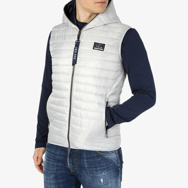 Yes Zee Gilet Full Zip Con Cappuccio Grigio Chiaro Uomo43024697884825