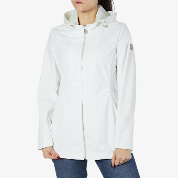 Yes Zee Giacca Full Zip Soft Shell Con Cappuccio Logo All-over Bianco Woman43019797987481