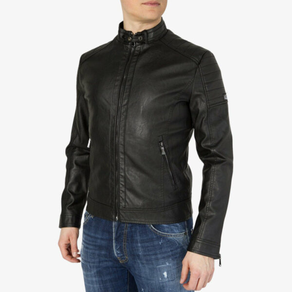 Yes Zee Giacca Full Zip In Ecopelle Nero Uomo43024696475801