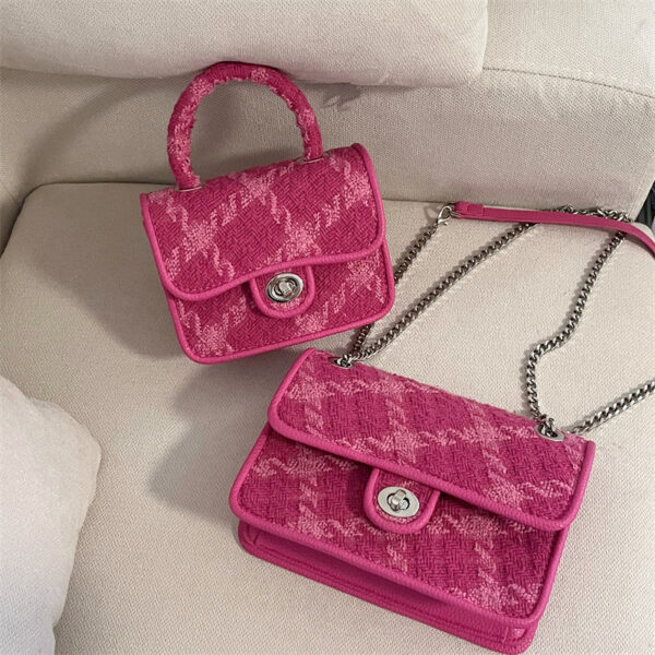 Borse a tracolla con lucchetto da donna rosa rosa Borsa a tracolla quadrata piccola da donna scozzese di lusso Design alla moda Borse da donna con po38482812