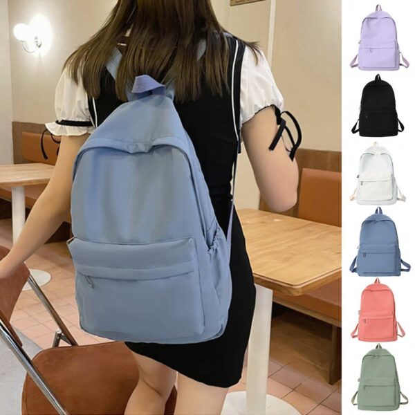 Zaino da donna Zaino da scuola impermeabile di grande capacità Cerniera liscia Tinta unita Ragazzi Ragazza Zaino casual Borsa per studenti38187748