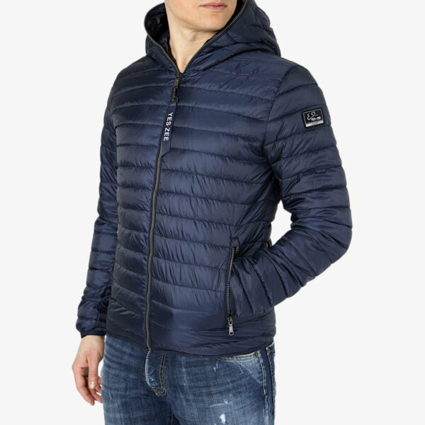 Yes Zee Piumino Leggero Full Zip Con Cappuccio Blu Uomo43024697065625