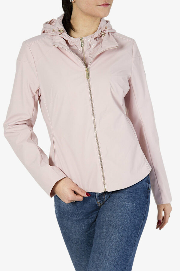 Yes Zee Giacca Corta Full Zip Soft Shell Con Cappuccio Logo All-over Rosa Woman43019798544537