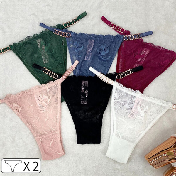 2 set di mutandine perizoma con strass sexy europee e americane di alta qualità, perizoma da donna con pantaloni sportivi a vita bassa con forcella a33885413