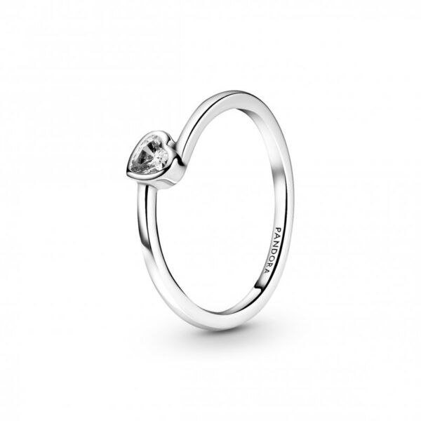 Anello Pandora Con Solitario A Cuore Obliquo Incolore 199267C02430307