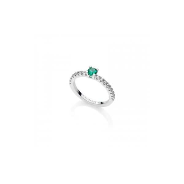 Anello Solitario In Argento Con Pietra Verde484069