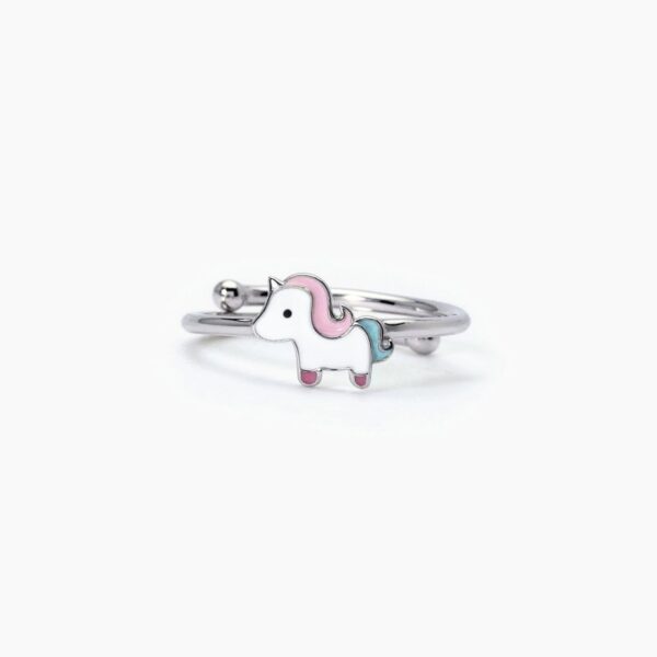 Anello In Argento Con Unicorno Unicorno Magico - Mabina493297