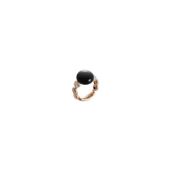 Anello Bon Bon In Oro Rosa 18Kt, Diamanti E Onice - Chantecler231620