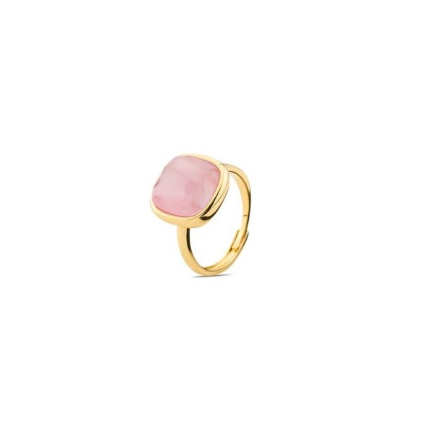 Anello Placcato Oro Giallo Con Cristallo Grande Rosa Baby - Boccadamo496073