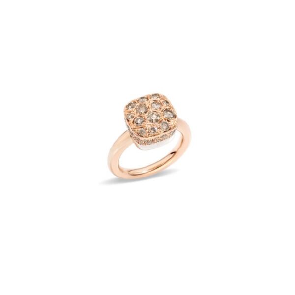 Anello Nudo Solitaire Pomellato Oro Rosa E Bianco269035