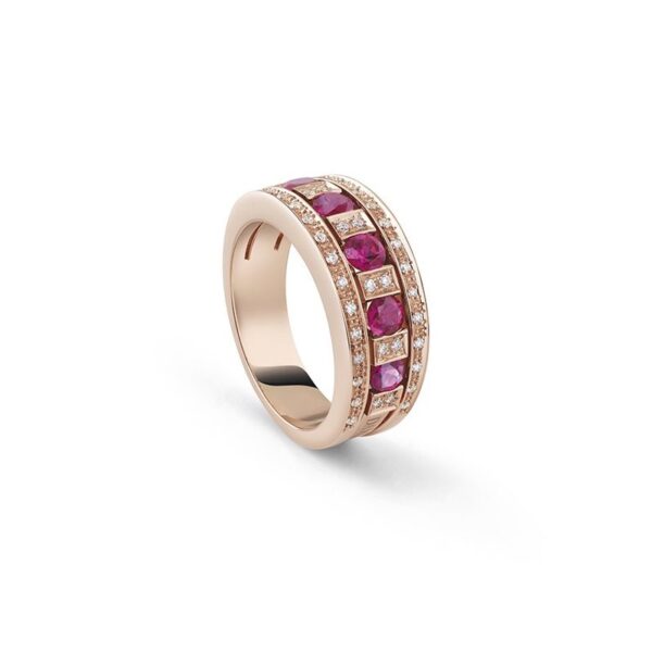 Anello In Oro Rosa Con Diamante/Rubino - Belle Epoque - Damiani484053