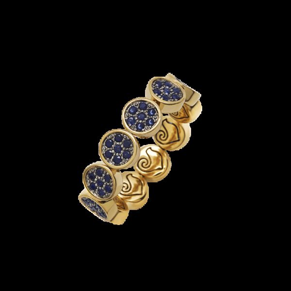 Anello Paillettes Oro Giallo 18Kt Con Zaffiri - Chantecler486366