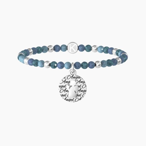 Bracciale Elastico Con Agata Azzurra E Ciondolo - Kidult482622