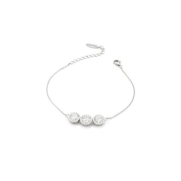 Bracciale Con Centrale A Tre Cristalli Bianchi E Zirconi - Boccadamo495675