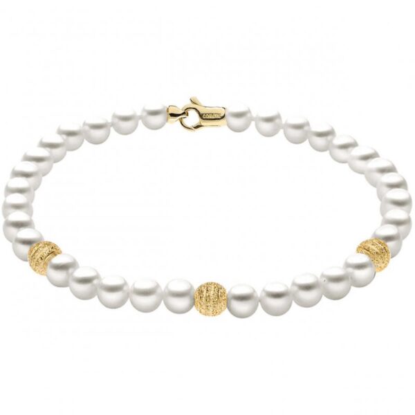 Bracciale con perle, oro 18 kt e chiusura a moschettone28692