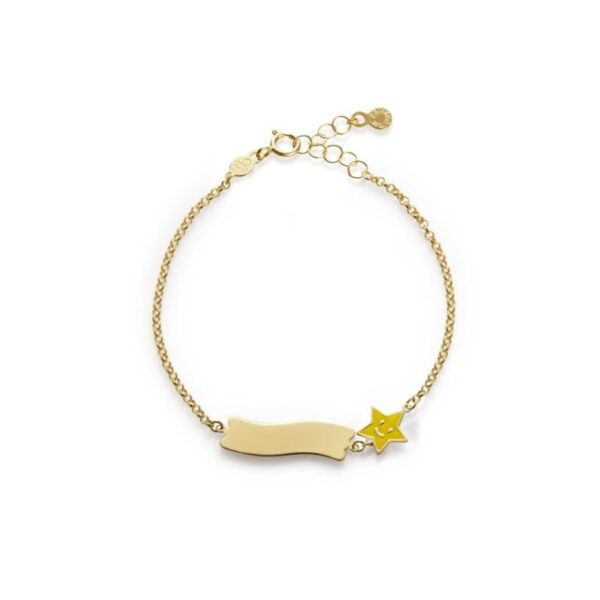 Bracciale Fortuna Con Stella E Targhetta In Oro Giallo - Le Bebe'501204