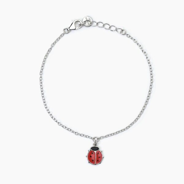 Bracciale Personalizzabile In Argento Con Coccinella Ladybug - Mabina493368