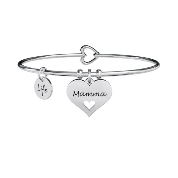 Bracciale Bangle In Acciaio 316L Con Ciondolo Cuore - Kidult271055