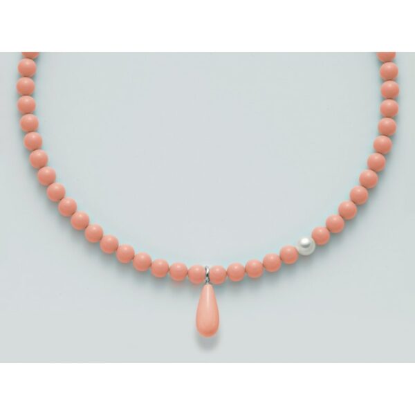 Collana In Argento Con Corallo Per Donna - Miluna210680