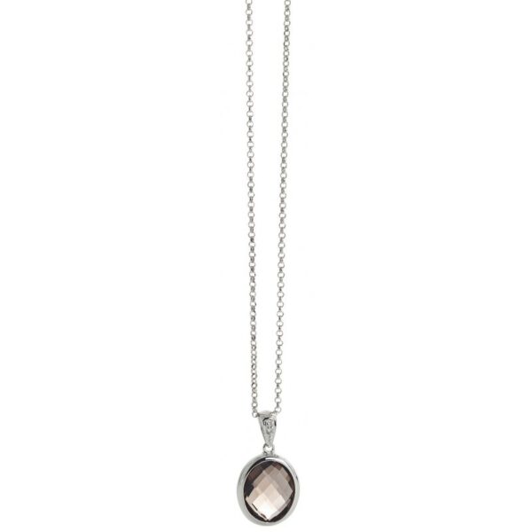 Collana Con Pendente In Quarzo E Diamanti - Donna Oro9840