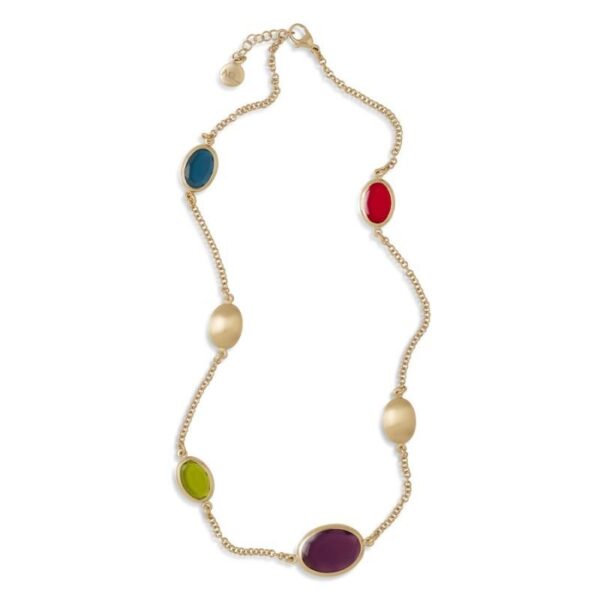 Collana Girocollo Caramelle Ovali Con Quattro Paste Vitree Multicolore498508