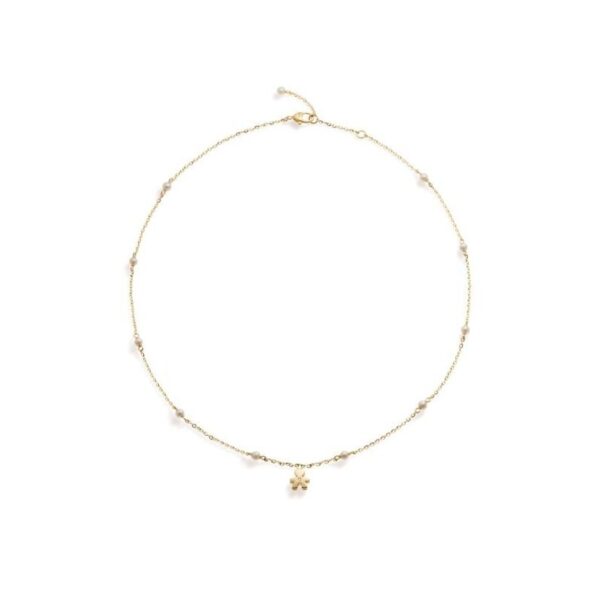 Collana Le Perle Con Sagoma Bimba In Oro Giallo E Diamante - Le Bebe'473169