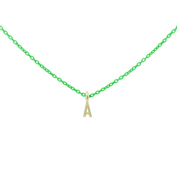 Girocollo Lettera Verde Fluo - Oro18Kt - Rue Des Mille481099