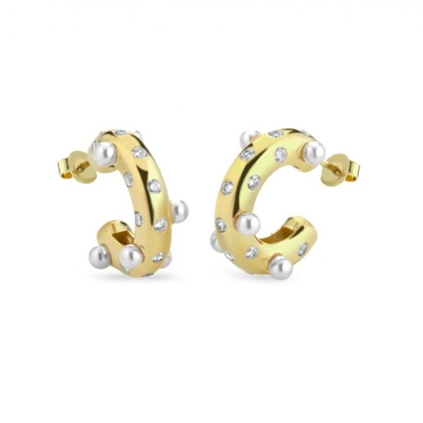 Orecchini Perline E Zirconi Bianchi - Laura Pjewels489323