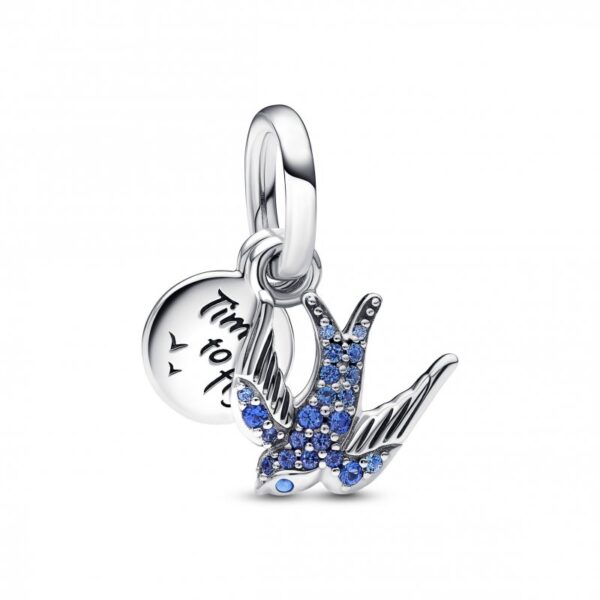 Charm pendente doppio Rondine Scintillante e Messaggio480918