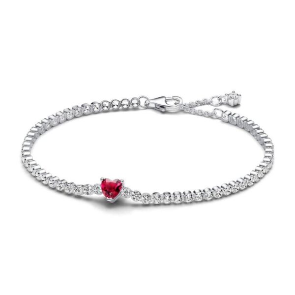 Bracciale Tennis con Cuore Rosso497617