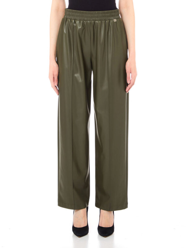 pantalone jogger liu jo spalmato da donna - verde6756043