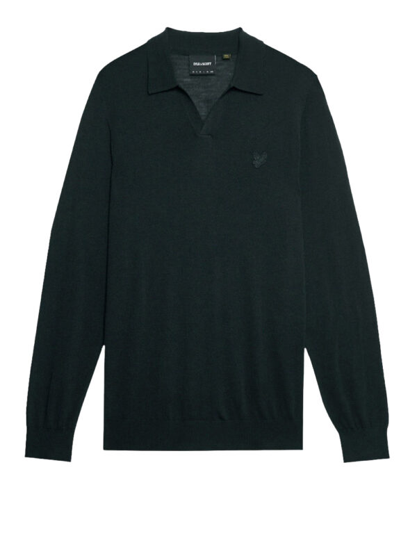 maglione lyle & scott merino collared da uomo - nero6053878