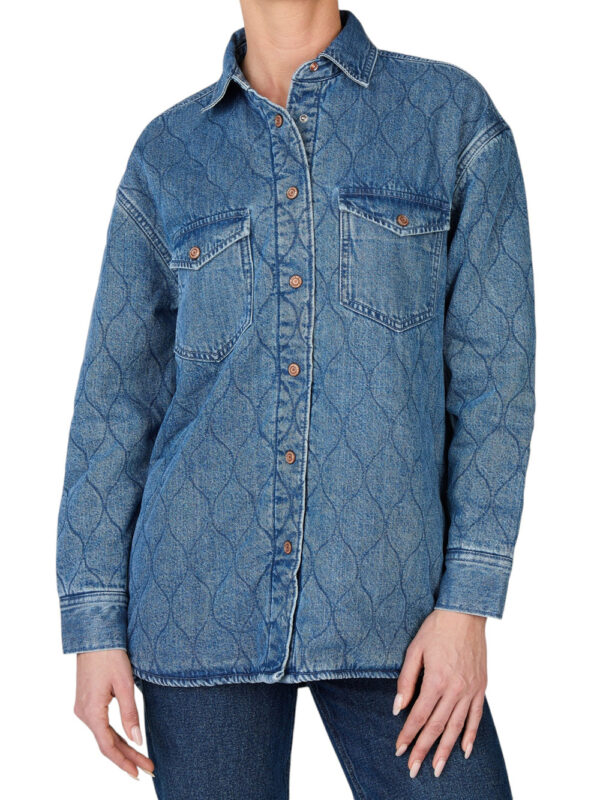 camicia jeans pepe jeans overshirt quilted da donna - denim9565125