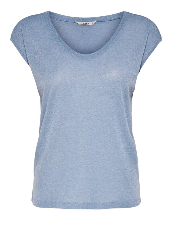 top only silvery lurex da donna - blu9927862