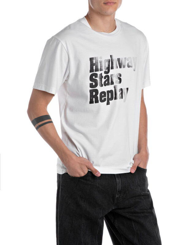 t-shirt replay basic jersey da uomo - bianco5640839